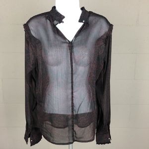 Who What Wear Women’s Long Sleeve Mesh Blouse Size